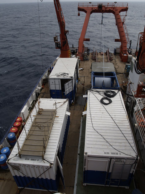 MeBo operational system on deck of the research vessel RV METEOR