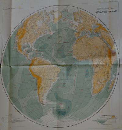 bathymetrische Karte zur Zeit der Challenger-Expedition 1872-1876