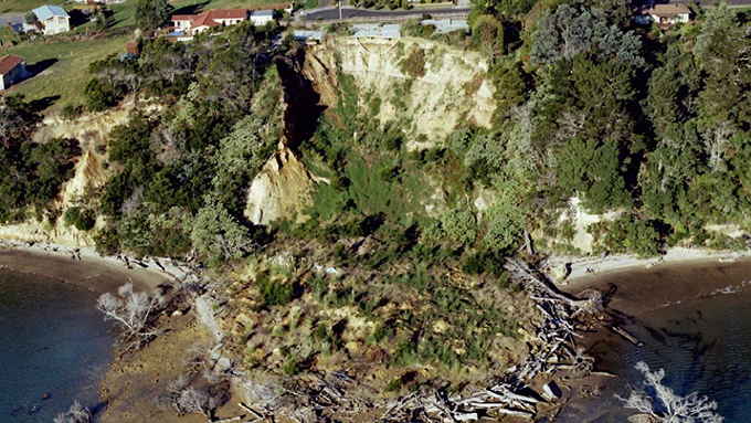 Coastal landslide (North Island of New Zealand)