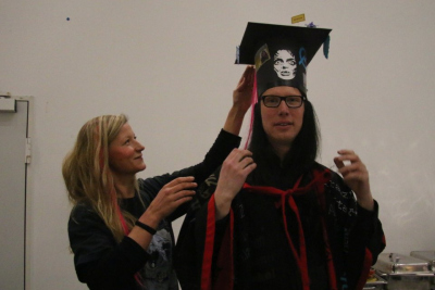 receiving the doctoral hat