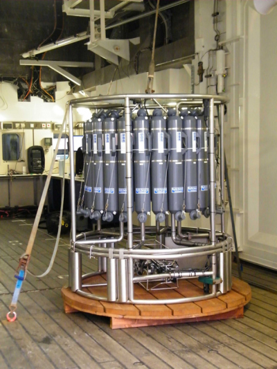 Water sampler on-board SONNE (C. Kleint, Jacobs University)
