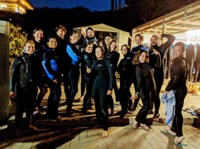 Geobiology cohort,  night snorkeling at Catalina Island 