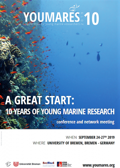 Flyer of the YOUMARES 10 at the University of Bremen 2019.