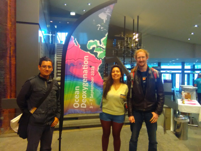  From the left to the right, Dr. Jorge Cardich (our collaborator from the IMARPE, Peru), me, Helge Winkelbauer (My collague from the paleoceanography group, Lyell center, Edinburgh)