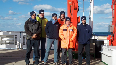 The research team of Leg 1 EUROTHAW. Photo: MARUM - Center for Marine Environmental Sciences, University of Bremen