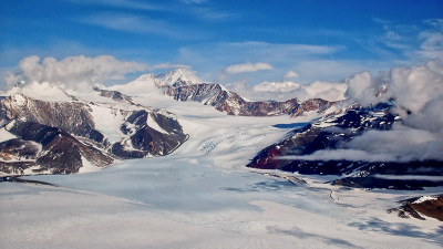 Renegar Glacier, Transantarctic Mountains, East Antarctica. Once considered inert, the East Antarctic Ice Sheet is now showing increasing signs of change. Photo: Nick Golledge, VUW