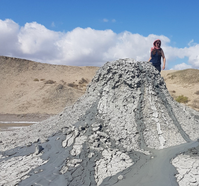 Mechthild Doll climbing Mud Volcano