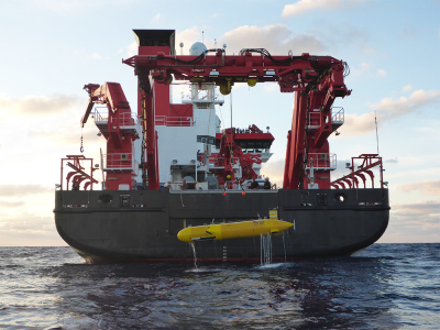 MARUM AUV SEAL at the stern of the RV SONNE. Photo: Till from Wahl