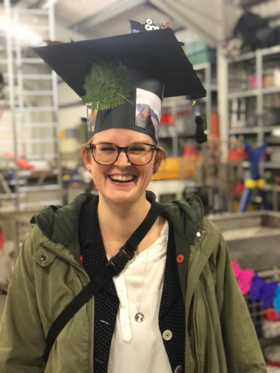 Neele Meyer wearing her doctoral hat