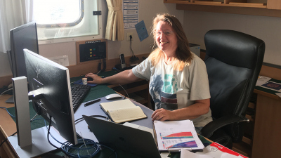 Writing cruise protocols and reports. Photo: Gerard Versteegh