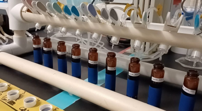 Collection of dissolved organic carbon (DOC) samples during the dark incubations.