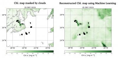 Reconstruction of cloudy satellite maps