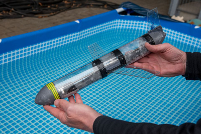 This is what the finished underwater vehicle looks like. Photo: MARUM - Center for Marine Environmental Sciences, University of Bremen; V. Diekamp