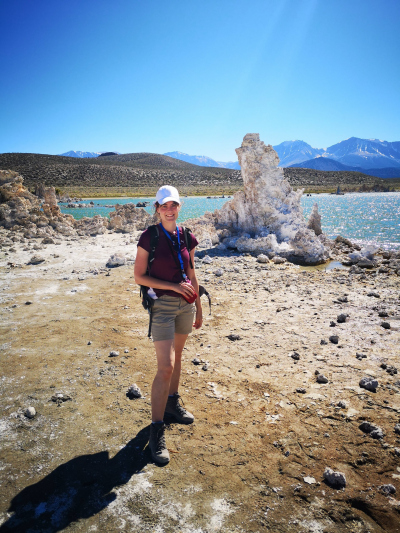 Janina in front of Mono Lake
