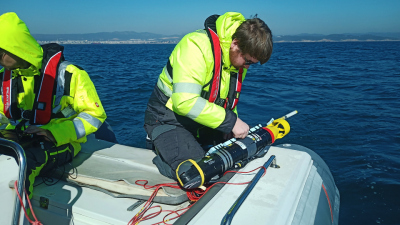 The AUV being prepared for the measurement campaign. Photo: Marc Nogueras Cervera