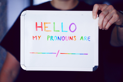 Pronouns matter. Pronouns are important. She/Her, He/Him, They/Them, Ze/Zim, and many more. Don't be afraid to ask which pronouns someone may prefer. Photo: Alexander Grey