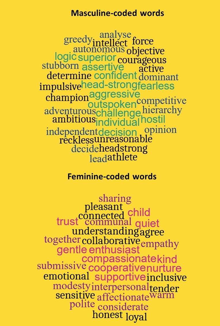 Masculine and feminine coded words