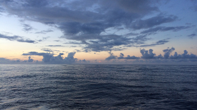 Tropische Wolken über dem Atlantischen Ozean. Foto: MARUM, Universität Bremen; L. Jonkers