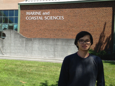 in front of the Institute of Marine and Coastal Sciences, Rutgers University