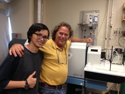 Together with Prof. Rosenthal in his laboratory
