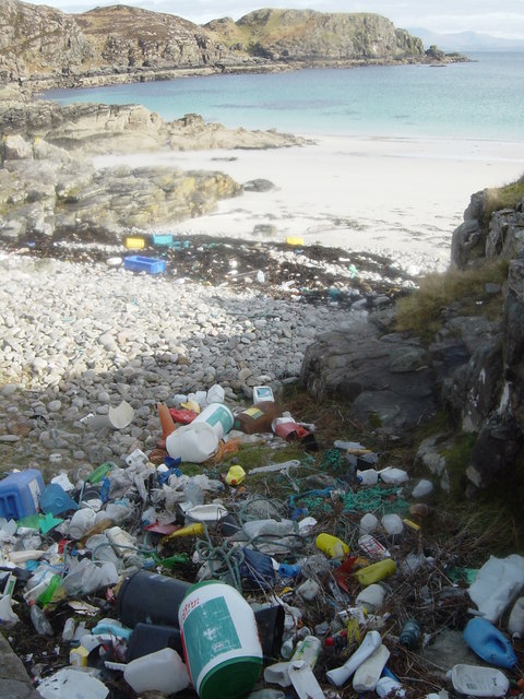 Plastics on the beach