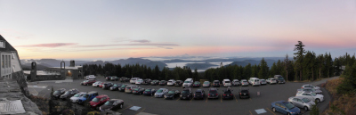 Panoramic view from the Timberline Lodge (including Mount Jefferson in the back)