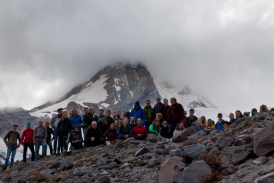 Participants of the PALSEA meeting 2016 during the fieldtrip to Elliot Glacier at Mount Hood