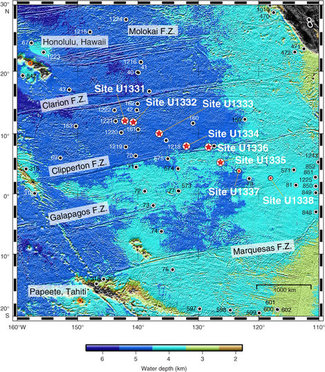 Location of IODP Expedition 320 & 321 drill sites